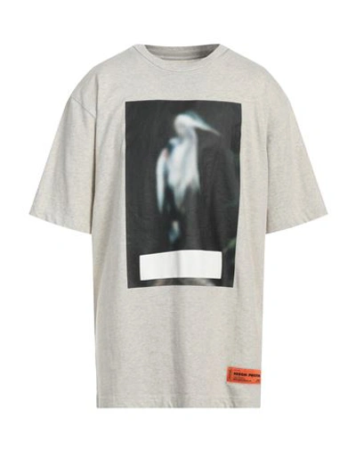 Heron Preston Man T-shirt Light Grey Size S Cotton, Polyester