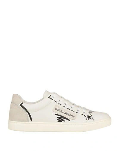 Dolce & Gabbana Man Sneakers White Size 6 Calfskin