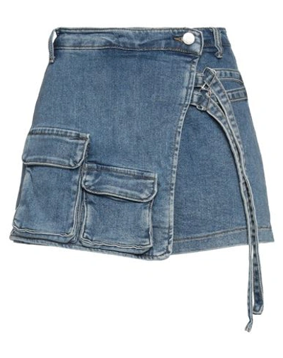 Vanessa Scott Woman Denim Shorts Blue Size M Cotton, Polyester