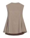 Alessio Bardelle Woman Top Khaki Size L Viscose, Nylon, Elastane In Beige