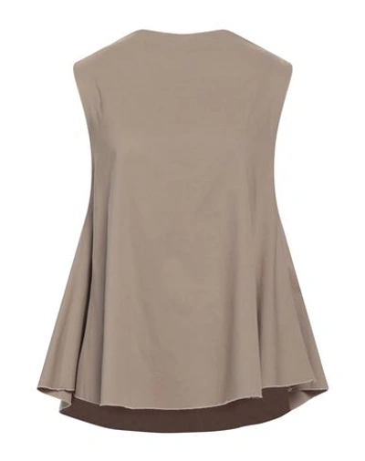 Alessio Bardelle Woman Top Khaki Size L Viscose, Nylon, Elastane In Beige