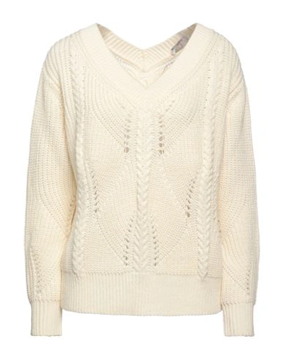 Bellwood Woman Sweater Ivory Size M Virgin Wool In White