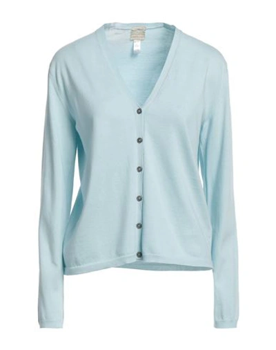 Massimo Alba Woman Cardigan Sky Blue Size L Cotton, Cashmere