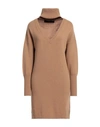 Federica Tosi Woman Mini Dress Sand Size 4 Wool, Cashmere In Beige