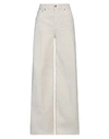 Department 5 Woman Pants Off White Size 29 Cotton, Elastane