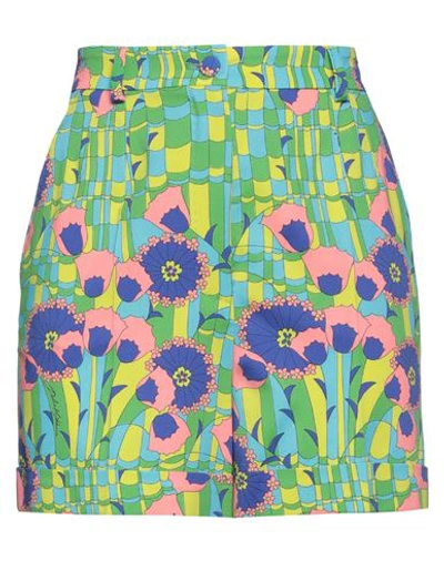 Dolce & Gabbana Woman Shorts & Bermuda Shorts Green Size 10 Wool, Polyamide, Elastane