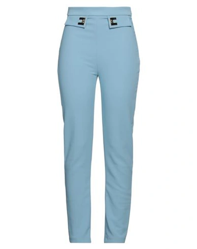 Elisabetta Franchi Woman Pants Sky Blue Size 10 Polyester, Elastane In Blue
