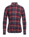 Tintoria Mattei 954 Man Shirt Red Size 15 ½ Cotton, Polyester, Elastane In Red