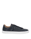 Tod's Man Sneakers Midnight Blue Size 8.5 Soft Leather In Navy Blue