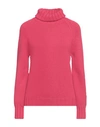 Aragona Woman Turtleneck Fuchsia Size 8 Cashmere In Pink