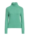 Aragona Woman Turtleneck Green Size 8 Cashmere