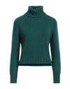 Aragona Woman Turtleneck Dark Green Size 6 Cashmere