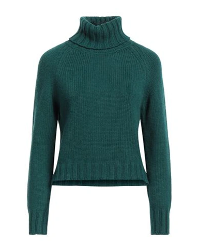 Aragona Woman Turtleneck Dark Green Size 6 Cashmere