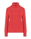 Aragona Woman Turtleneck Tomato Red Size 8 Cashmere