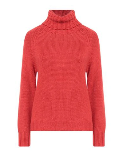 Aragona Woman Turtleneck Tomato Red Size 8 Cashmere