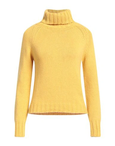 Aragona Woman Turtleneck Yellow Size 8 Cashmere In Yellow