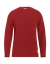 People (+)  Man Sweater Rust Size L Acrylic, Polyamide, Wool, Textile Fibers In Red
