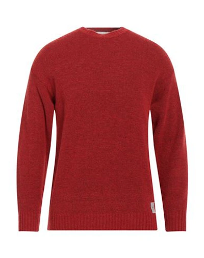 People (+)  Man Sweater Rust Size L Acrylic, Polyamide, Wool, Textile Fibers In Red