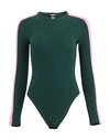 Dsquared2 Woman Bodysuit Emerald Green Size S Cotton, Elastane