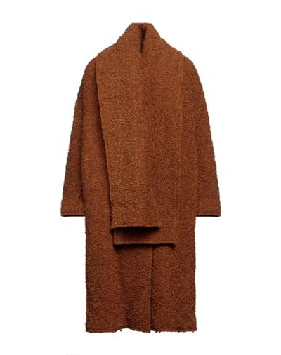 Erika Cavallini Woman Coat Camel Size M/l Virgin Wool, Polyamide In Beige