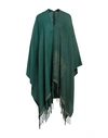 Gil Santucci Woman Cape Dark Green Size Onesize Viscose, Wool In Green
