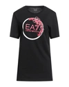 Ea7 Woman T-shirt Black Size Xxl Cotton