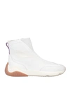 Hogan Woman Sneakers White Size 8 Soft Leather, Textile Fibers In White