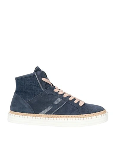Hogan Woman Sneakers Navy Blue Size 7 Soft Leather