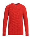 Drumohr Man Sweater Tomato Red Size 46 Lambswool