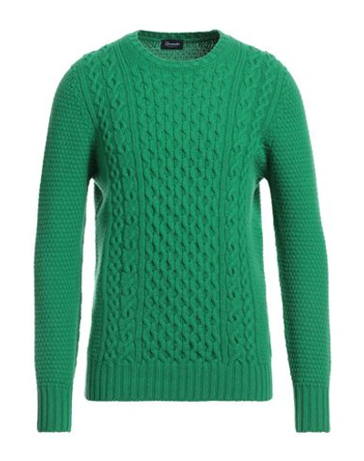 Drumohr Man Sweater Green Size 32 Lambswool