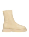 Wandler Woman Ankle Boots Cream Size 11 Soft Leather In White