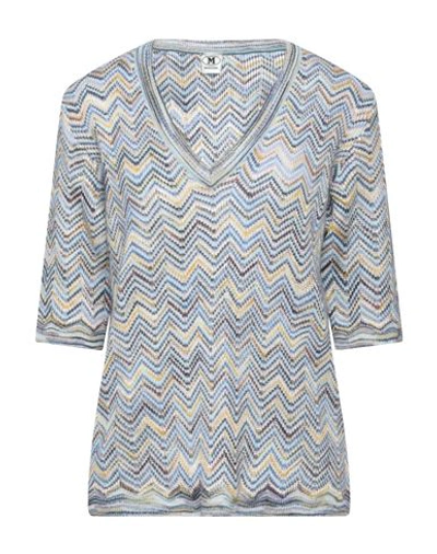 M MISSONI M MISSONI WOMAN SWEATER SKY BLUE SIZE XL MOHAIR WOOL, VISCOSE, WOOL, POLYAMIDE