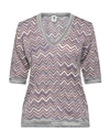 M Missoni Woman Sweater Mauve Size Xl Mohair Wool, Viscose, Wool, Polyamide In Purple