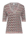 M Missoni Woman Sweater Cream Size S Mohair Wool, Viscose, Wool, Polyamide In Pink