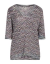 M Missoni Woman Sweater Mauve Size L Mohair Wool, Viscose, Wool, Polyamide In Purple