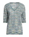 M Missoni Woman Sweater Turquoise Size S Mohair Wool, Viscose, Wool, Polyamide In Blue
