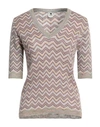 M Missoni Woman Sweater Beige Size Xl Mohair Wool, Viscose, Wool, Polyamide