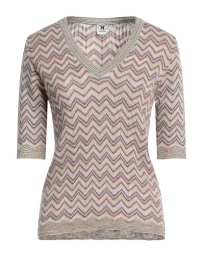 M Missoni Woman Sweater Beige Size Xl Mohair Wool, Viscose, Wool, Polyamide