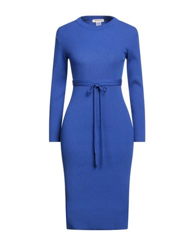 Kontatto Woman Midi Dress Bright Blue Size Onesize Viscose, Acrylic, Elastane