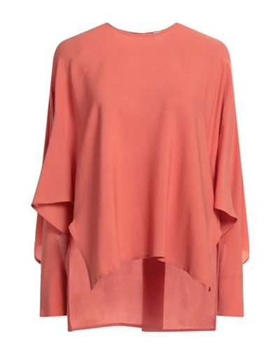 Erika Cavallini Woman Blouse Salmon Pink Size 4 Silk