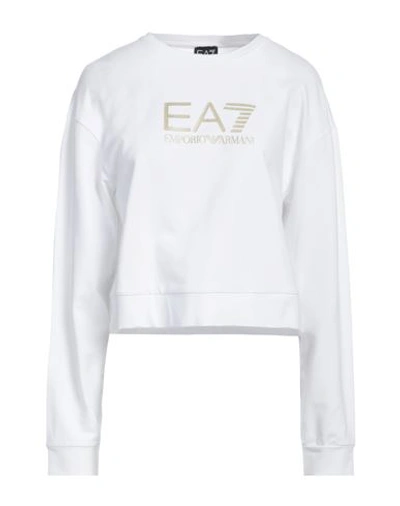 Ea7 Woman Sweatshirt White Size Xxs Cotton, Elastane