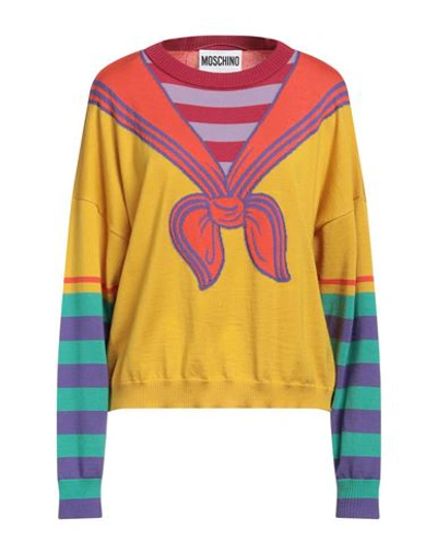 Moschino Woman Sweater Orange Size 12 Virgin Wool