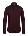 Xacus Man Shirt Burgundy Size 16 Cotton In Red