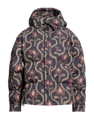 Jacquemus Multicolor Le Papier 'la Doudoune Chemise' Puffer Jacket In Print Brown Flowers