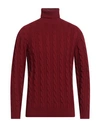 Cashmere Company Man Turtleneck Brick Size 46 Wool, Cashmere In Red