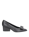 Ferragamo Woman Pumps Black Size 9.5 Soft Leather In Black