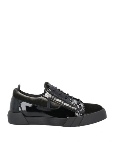 Giuseppe Zanotti Man Sneakers Black Size 12 Soft Leather, Textile Fibers