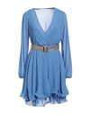 Giorgia  & Johns Giorgia & Johns Woman Mini Dress Pastel Blue Size L Polyester, Viscose, Elastane