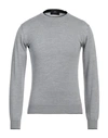 Giulio Corsari Man Sweater Light Grey Size Xxl Merino Wool, Acrylic In Grey