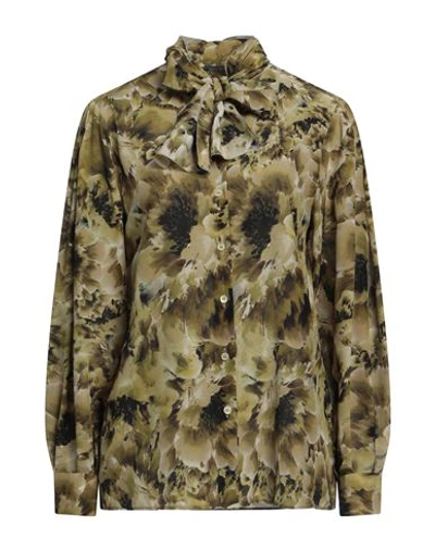 Alberta Ferretti Woman Shirt Military Green Size 4 Silk